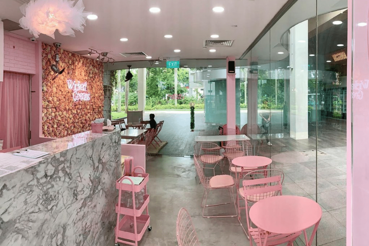 Wicked Greens Pink Cafe in Singapore