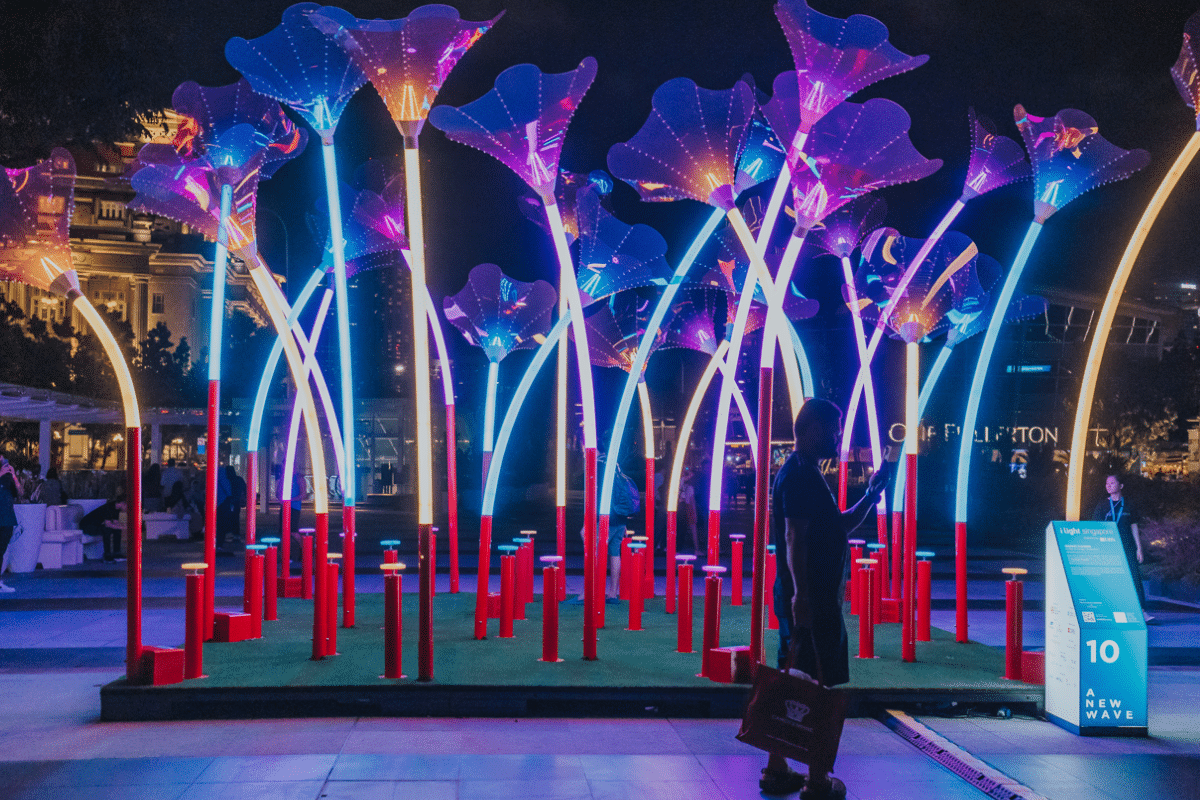Trumpet Flowers at i Light Singapore 2023