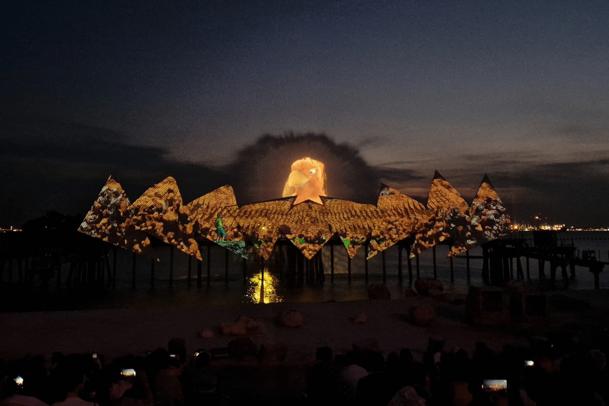 Wings Of Time Show on beach in Singapore