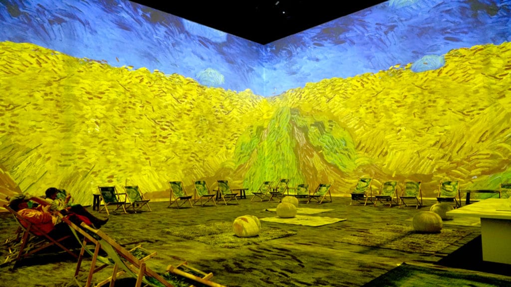 golden wheatfields by van gogh digital projection at immersive experience opening soon in Singapore
