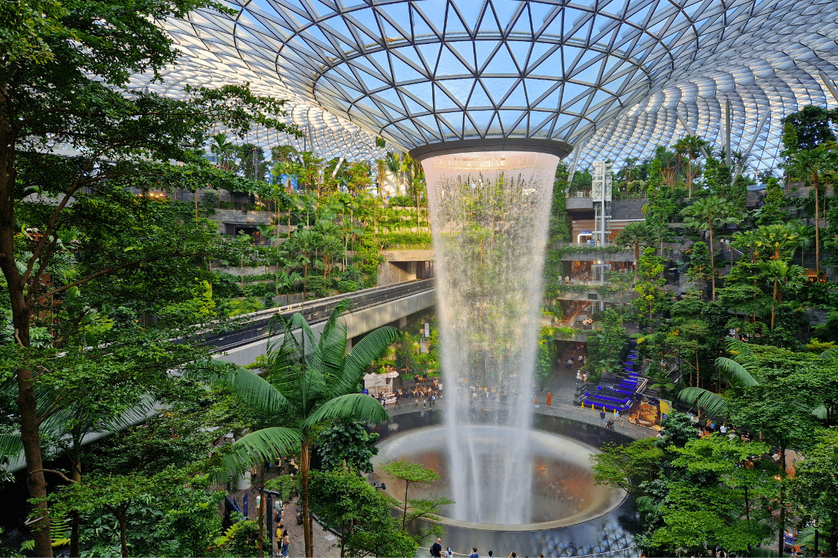 waterfalls at Jewel Changi Airport Singapore
