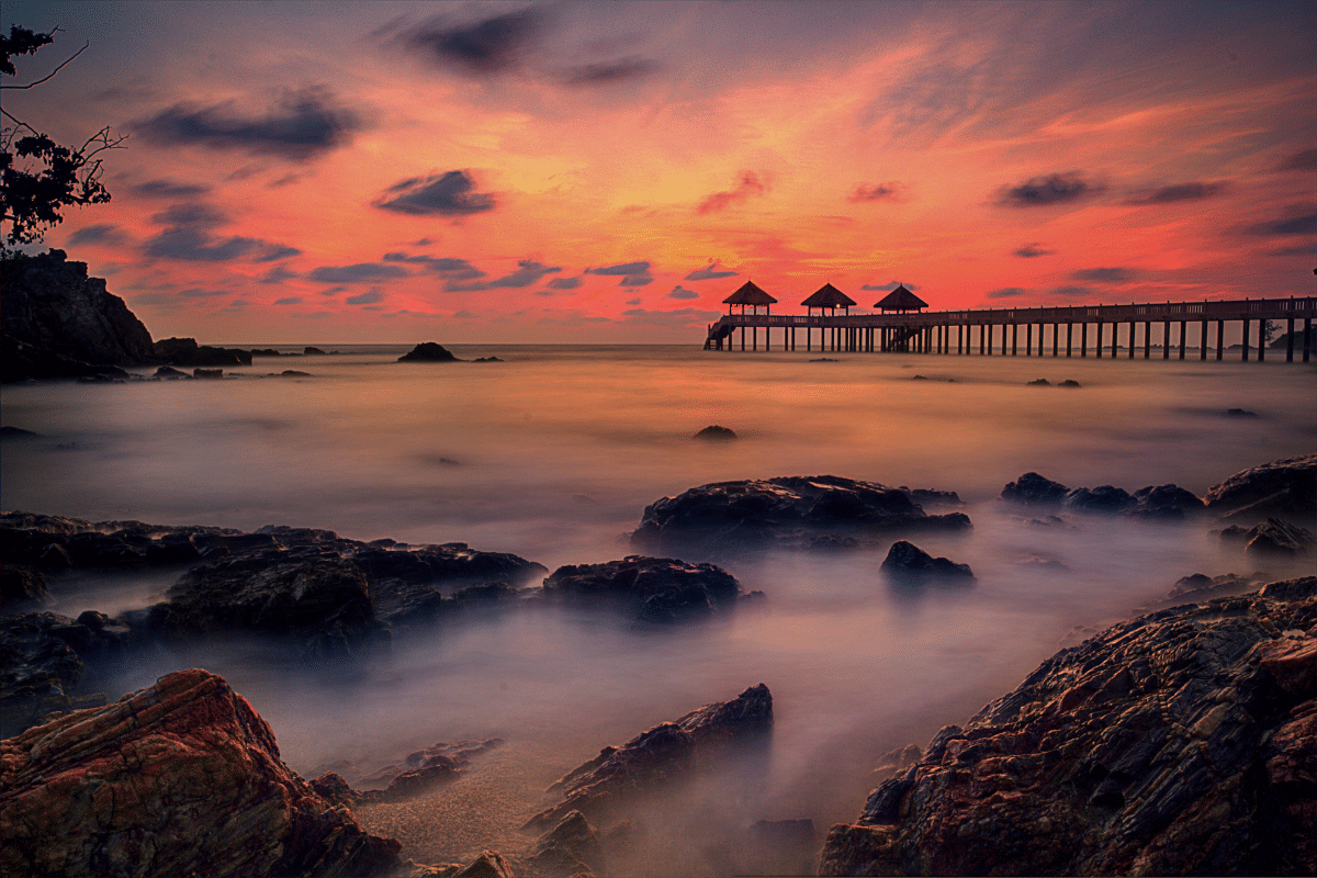 The beaches in Malaysia sunset