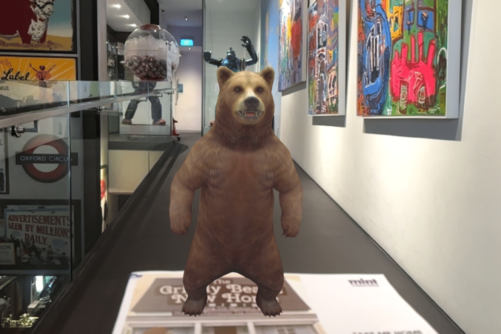 An AR generated animation of a bear