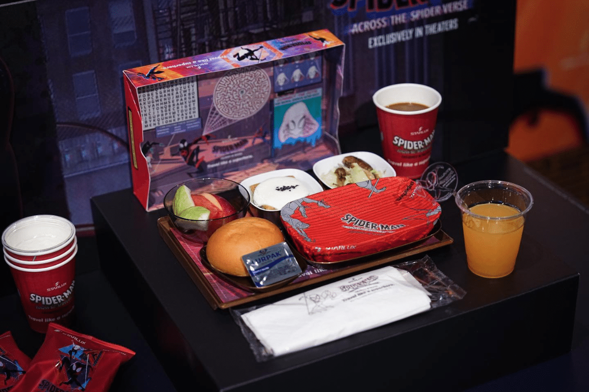 Spider-Man inflight experience meals