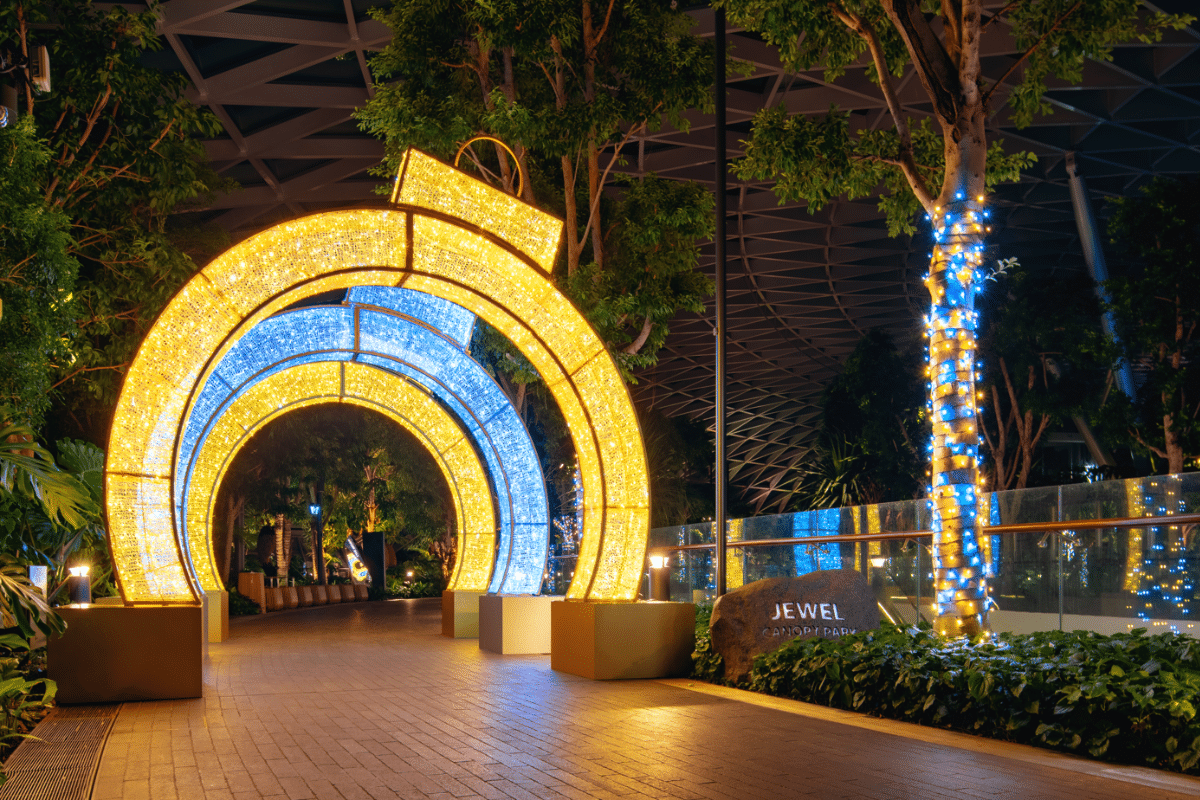 Christmas light displays at Jewel Singapore 2023